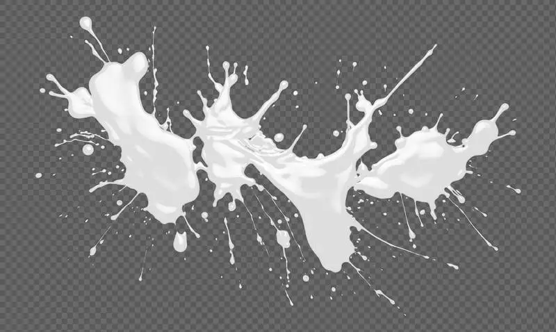 White Paint Splash Isolated on Transparent Background
