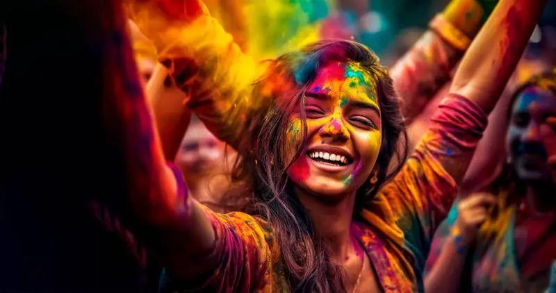 Photo of Woman with Open Arms and Painted Face