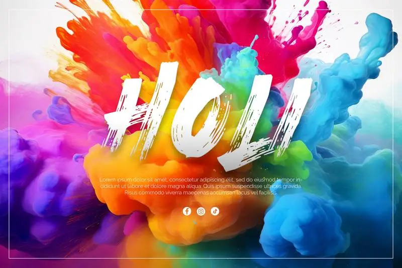 Colorful Banner for Holi Fest