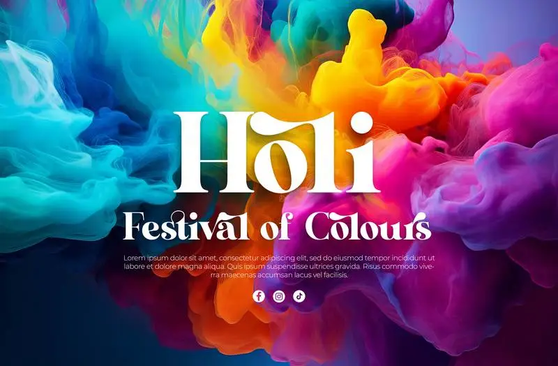 Happy Holi Festival Editable Banner