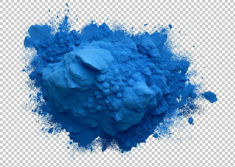Photo of a Mount of Blue Powder Isolated on Transparent Background for the Celebration of the Holi Festival