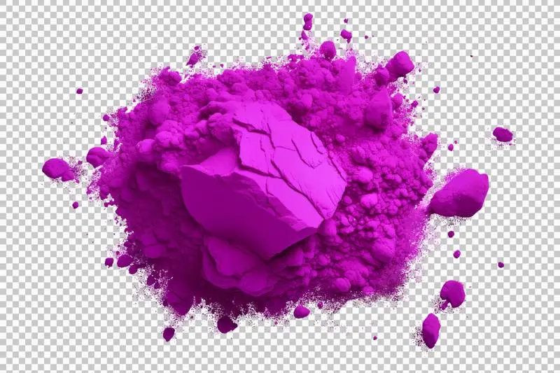 Photo of a Mount of Purple Powder Isolated on Transparent Background for the Celebration of the Holi Festival