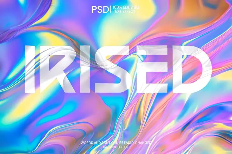 Editable Iridescent Text Effect