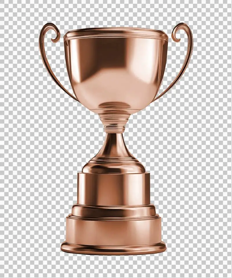 Bronze Trophy Isolated on a Transparent Background