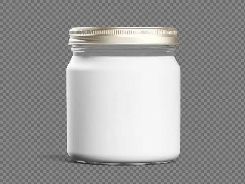 Blank Glass Canister Isolated on Transparent Background