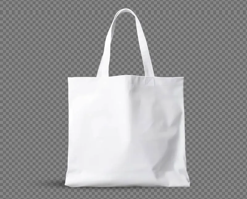 Blank Tote Bag Isolated on Transparent Background