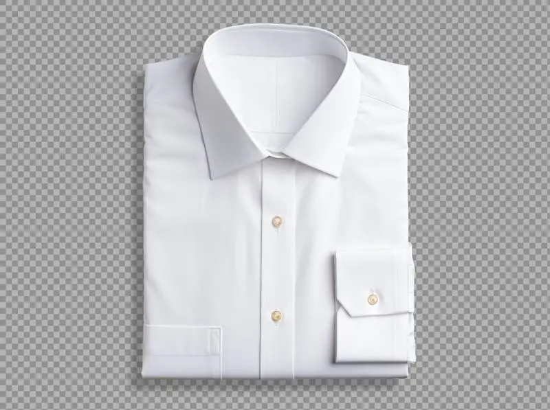 Folded White Shirt Isolated on Transparent Background