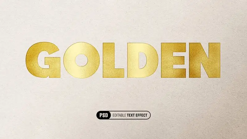 Mockup of Beautiful Golden Foil Pressed on Paper