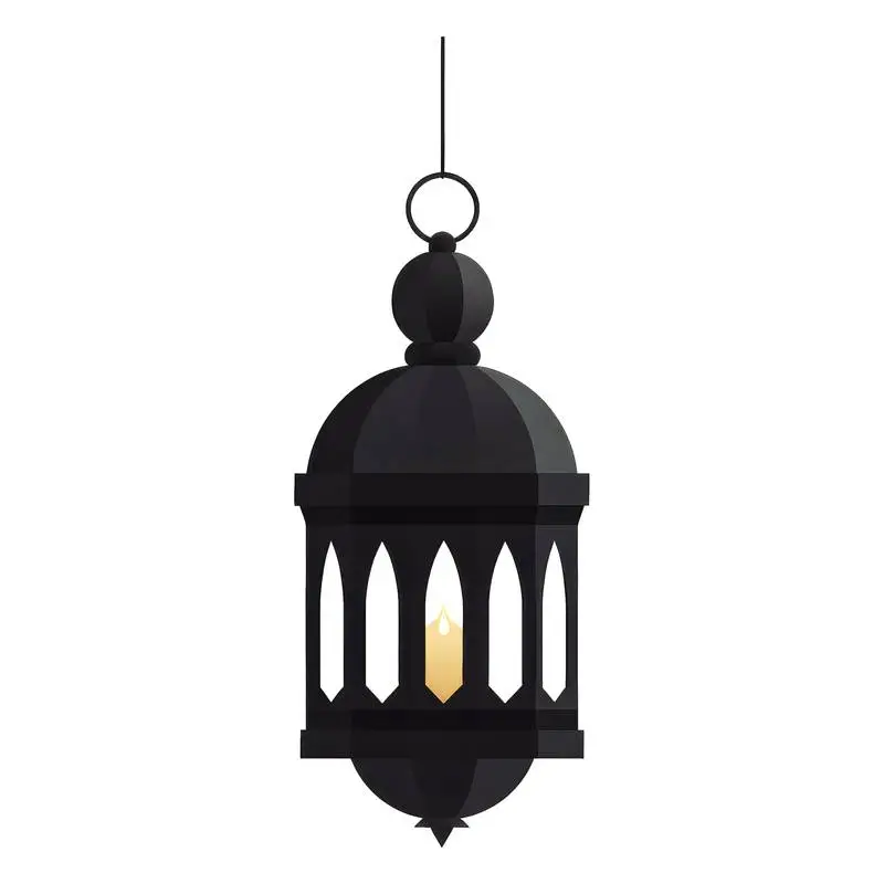 Flat Illustration of an Arabic Lantern on a White Background