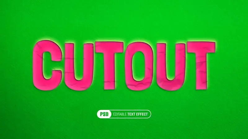 Pink Papercut Text Effect