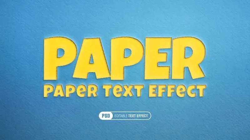 Yellow Papercut Text Effect