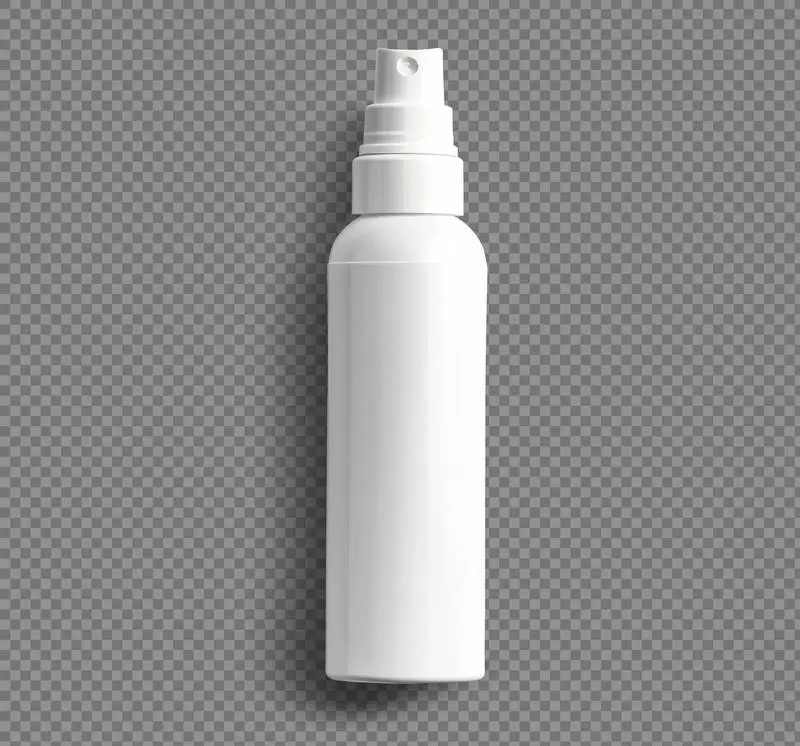 White Plastic Spray Bottle on a Transparent Background