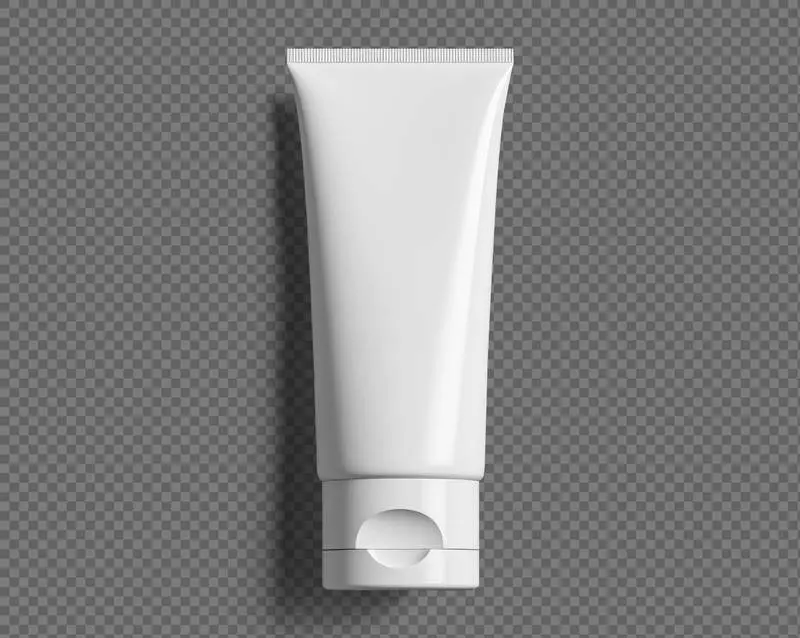 White Cosmetic Bottle Isolated on a Transparent Background