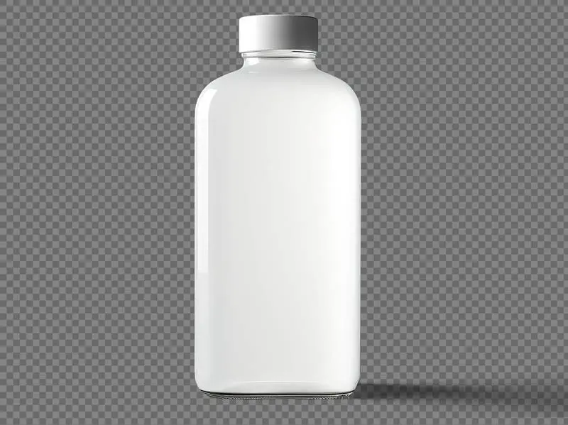 Glass Jar with White Cap Isolated on a Transparent Background