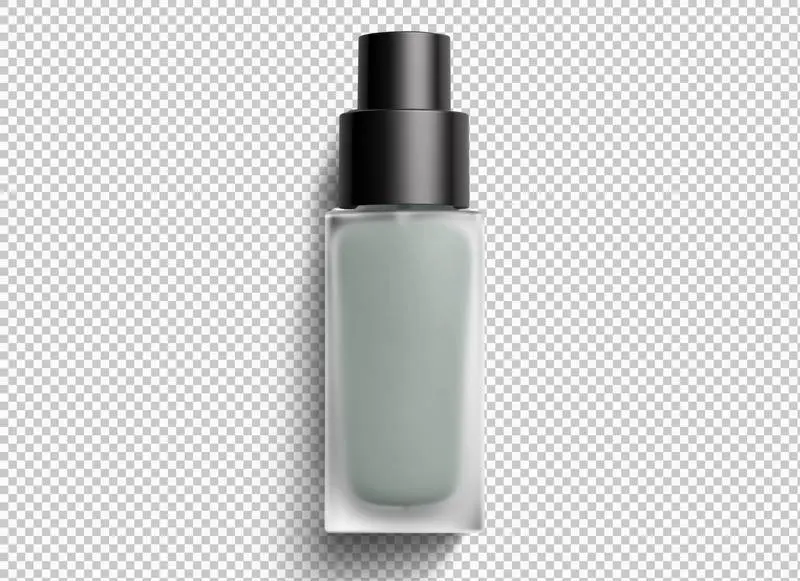 Cosmetic Glass Jar with Black Cap Isolated on a Transparent Background
