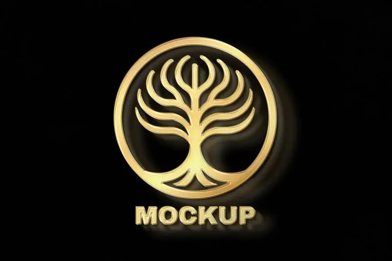 Translucent 3D Golden Logo Mockup