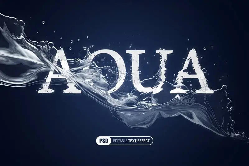 Water Splash Text Effect
