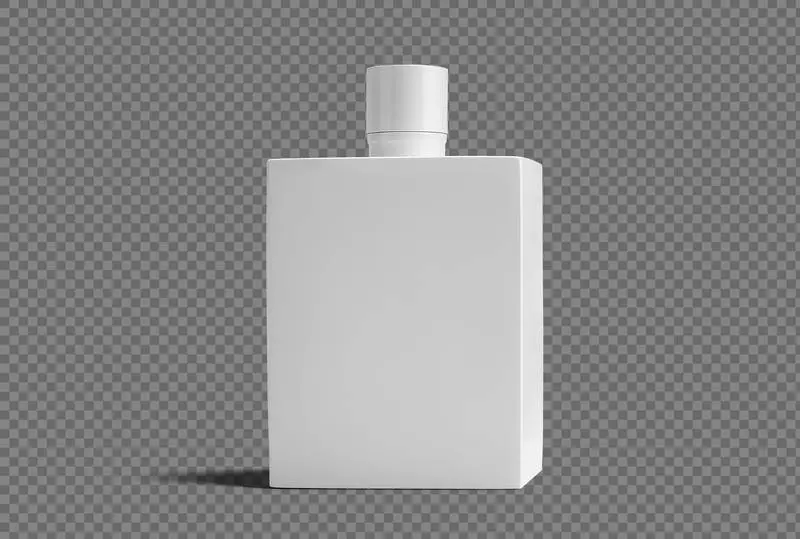 White Ceramic Cosmetic Bottle Isolated on a Transparent Background