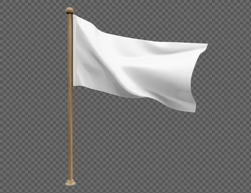 Blank 3D Flag Isolated on a Transparent Background