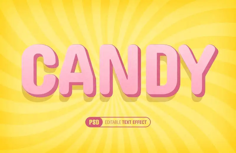 Editable 3D Pink Text Effect