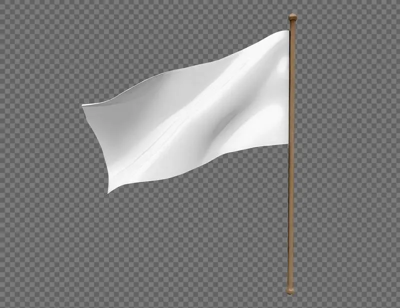 Blank Flag Isolated on a Transparent Background