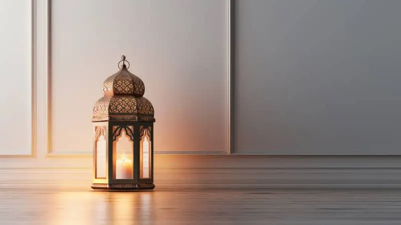 Photo of Classic Elegant Room with Lighted Arabian Lantern