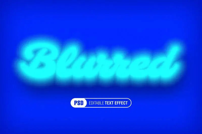Soft Blue Blurred Editable Text Effect