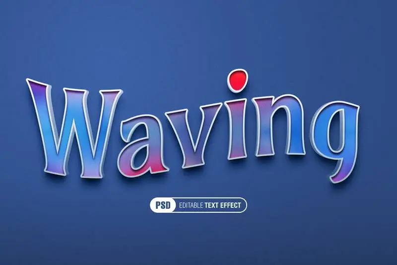 Editable Blue Waving Text Effect
