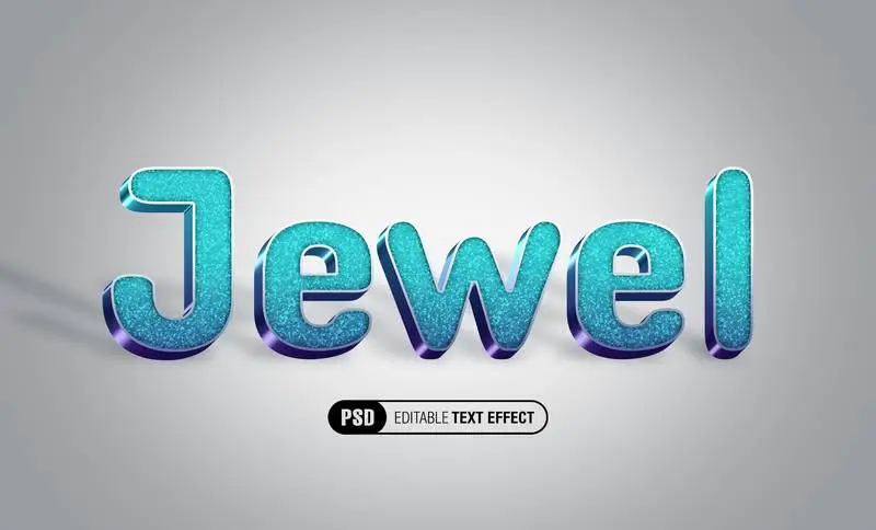 Editable Shiny Blue 3D Text Effect