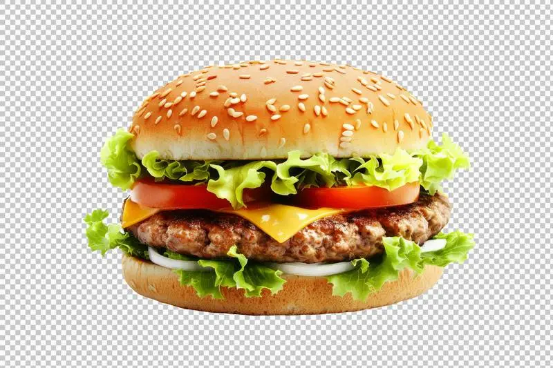 Hamburger Isolated on a Transparent Background