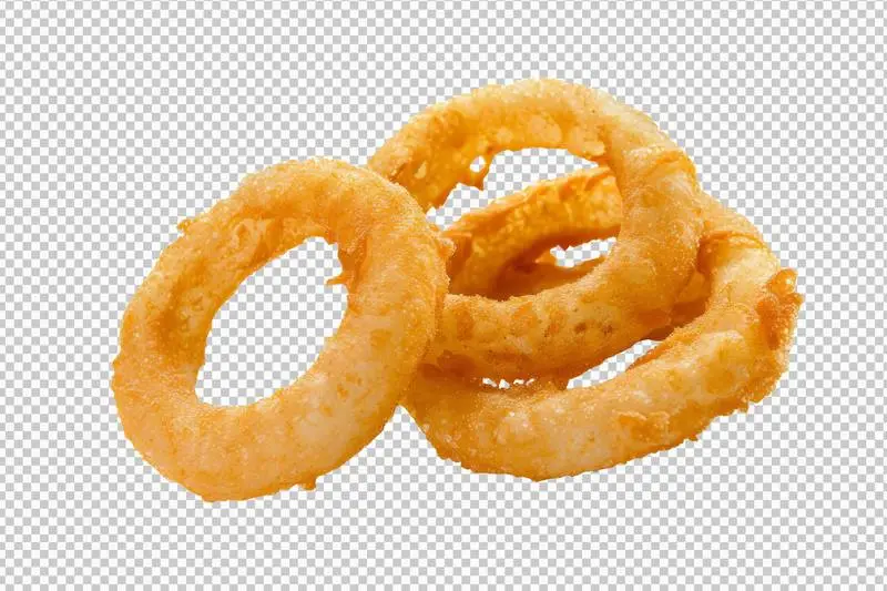 Fried Onion Rings Isolated on a Transparent Background