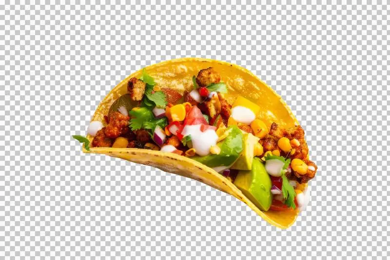 Vegetable Taco with Sauce Isolated on a Transparent Background