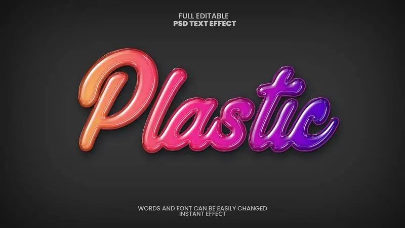Editable Plastic Style Text Effect