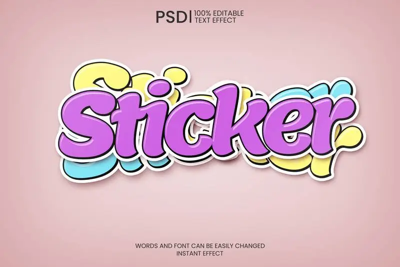 Editable Sticker Style Text Effect