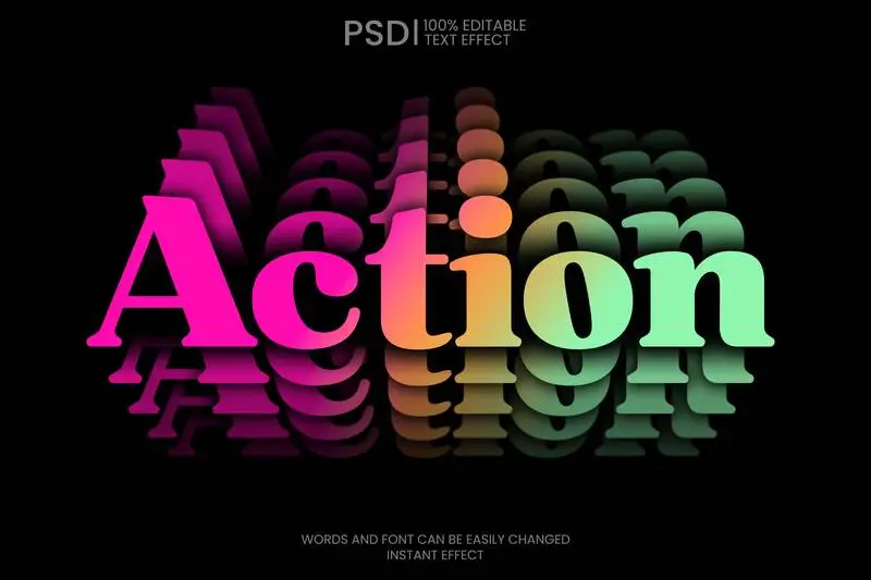 Editable Gradient Layered Text Effect