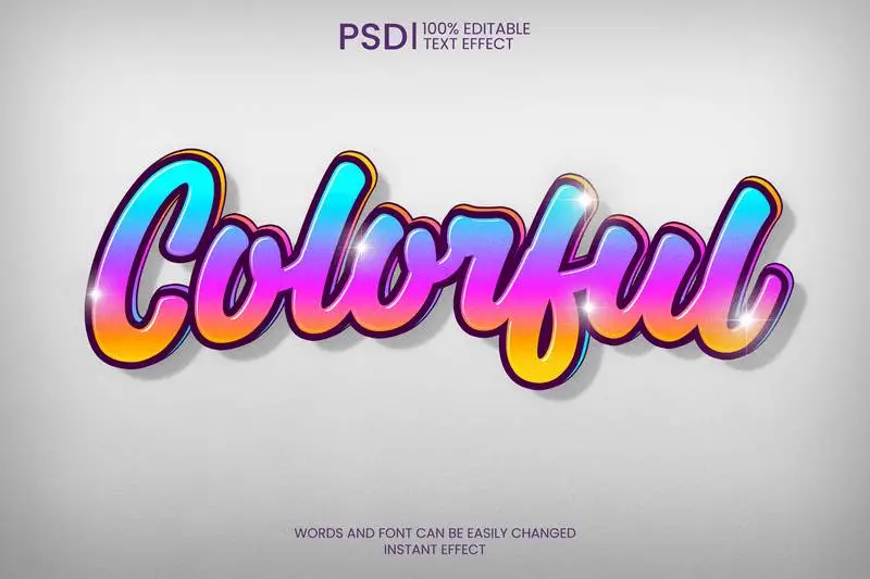 Editable 3D Gradient Text Effect