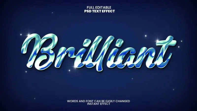 Editable Brilliant Blue Text Effect