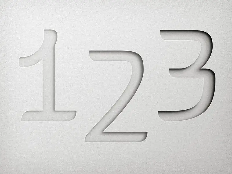 Cut-Out Text Effect on White Background in Three Depths