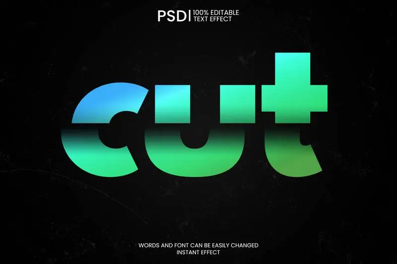 Editable Sliced Text Effect
