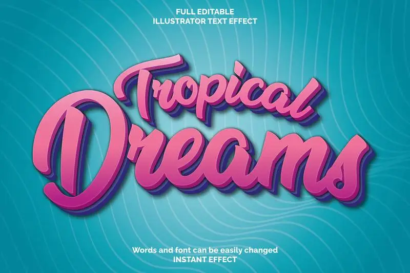 Editable Tropical Text Effect