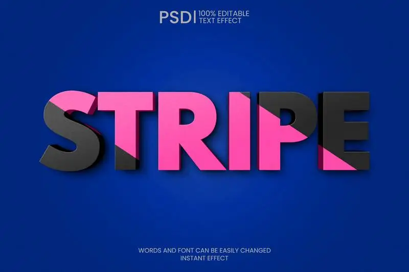 Editable Double Color 3D Text Effect
