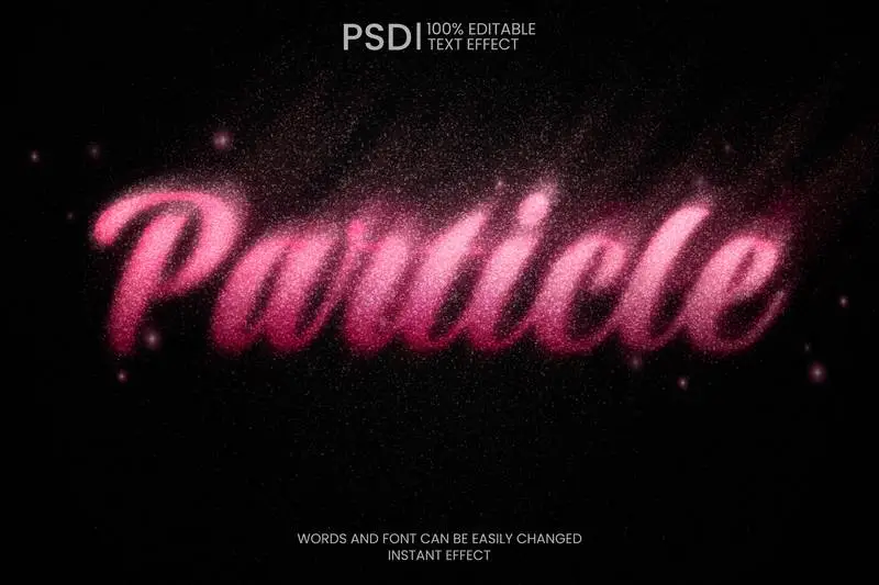 Editable Pink Particles Text Effect