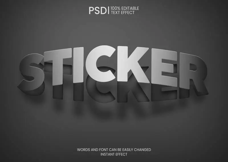 Editable Sticker Text Effect