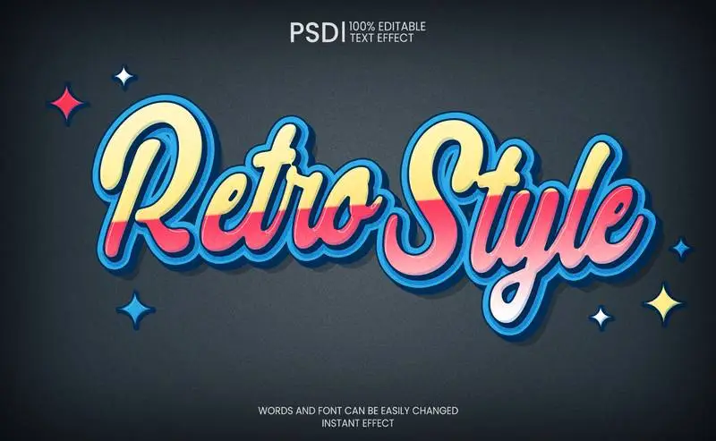 Editable Retro Style Text Effect