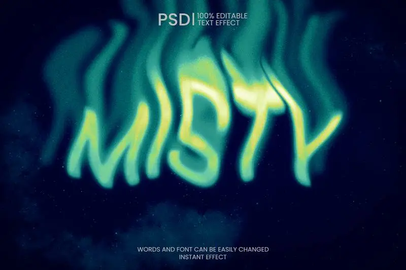 Editable Misty Text Effect