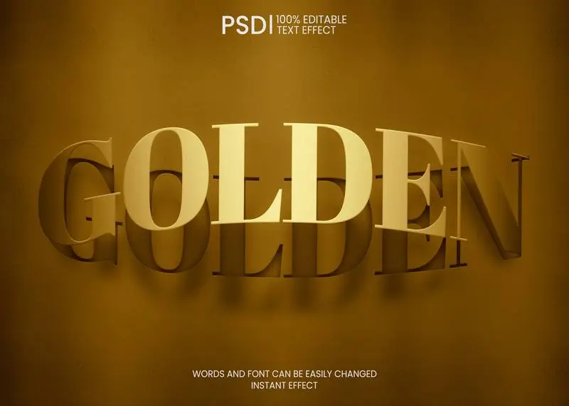 Editable Golden Sticker Text Effect