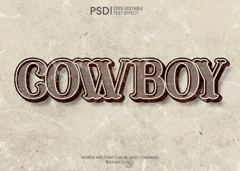Western Text Effect