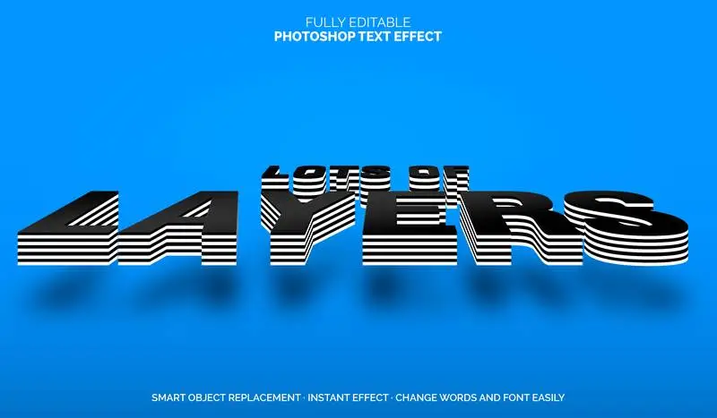 Black and White Layers Text Effect