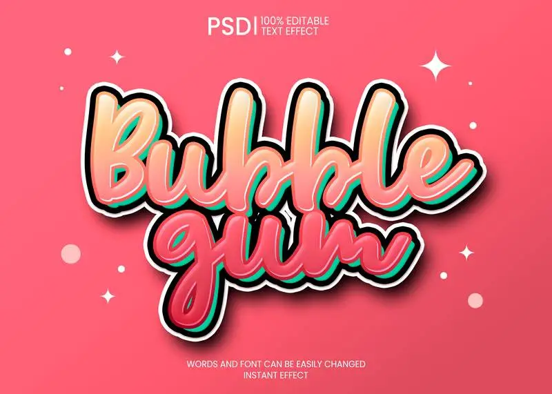 Bubble Gum Text Effect