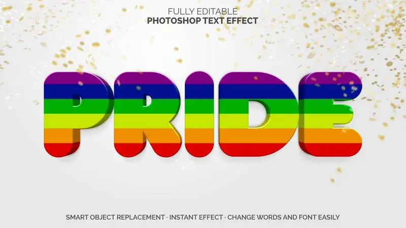 Rainbow 3D Text Effect for LGTBIQ Pride